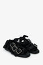 Jill Sander Black Leather Gladiator Buckle Sandals With Ribbon Size 35.5