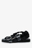 Jill Sander Black Leather Gladiator Buckle Sandals With Ribbon Size 35.5