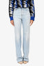 Saint Laurent Light Wash Denim Wide Leg Jeans Size 25