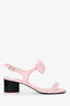 Pre-Loved Chanel™ 2025 Pink Lambskin Bow Sandals Size 37