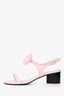 Pre-Loved Chanel™ 2025 Pink Lambskin Bow Sandals Size 37