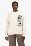 Christian Dior Cream Wool Graphic Crewneck Sweater Size XL
