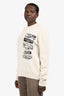 Christian Dior Cream Wool Graphic Crewneck Sweater Size XL