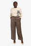 Salvatore Ferragamo Brown Tailored Trousers Size 48