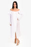 Sleeper White Linen Puff Sleeve Maxi Dress Size M