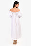 Sleeper White Linen Puff Sleeve Maxi Dress Size M