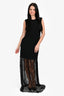 McQ By Alexander McQueen Balck Cotton/Lace Sleeveless Maxi Dress Size M