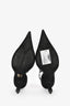 Prada Black Leather Logo-Plaque Slingback Heels Size 38.5