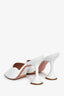 Amina Muaddi White Leather 'Lupita Slipper' Heels Size 39
