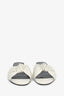 Saint Laurent White Leather Knot Flat Sandals Size 39