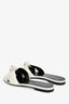 Saint Laurent White Leather Knot Flat Sandals Size 39