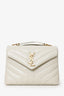 YSL Taupe Small Lou Lou Handbag With Gold Chain Strap