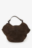 Khaite Brown Suede Lotus Small Top Handle Bag