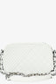 Pre-Loved Chanel™ 2014-15 White Quilted Lambskin Leather Coco Boy Camera Bag