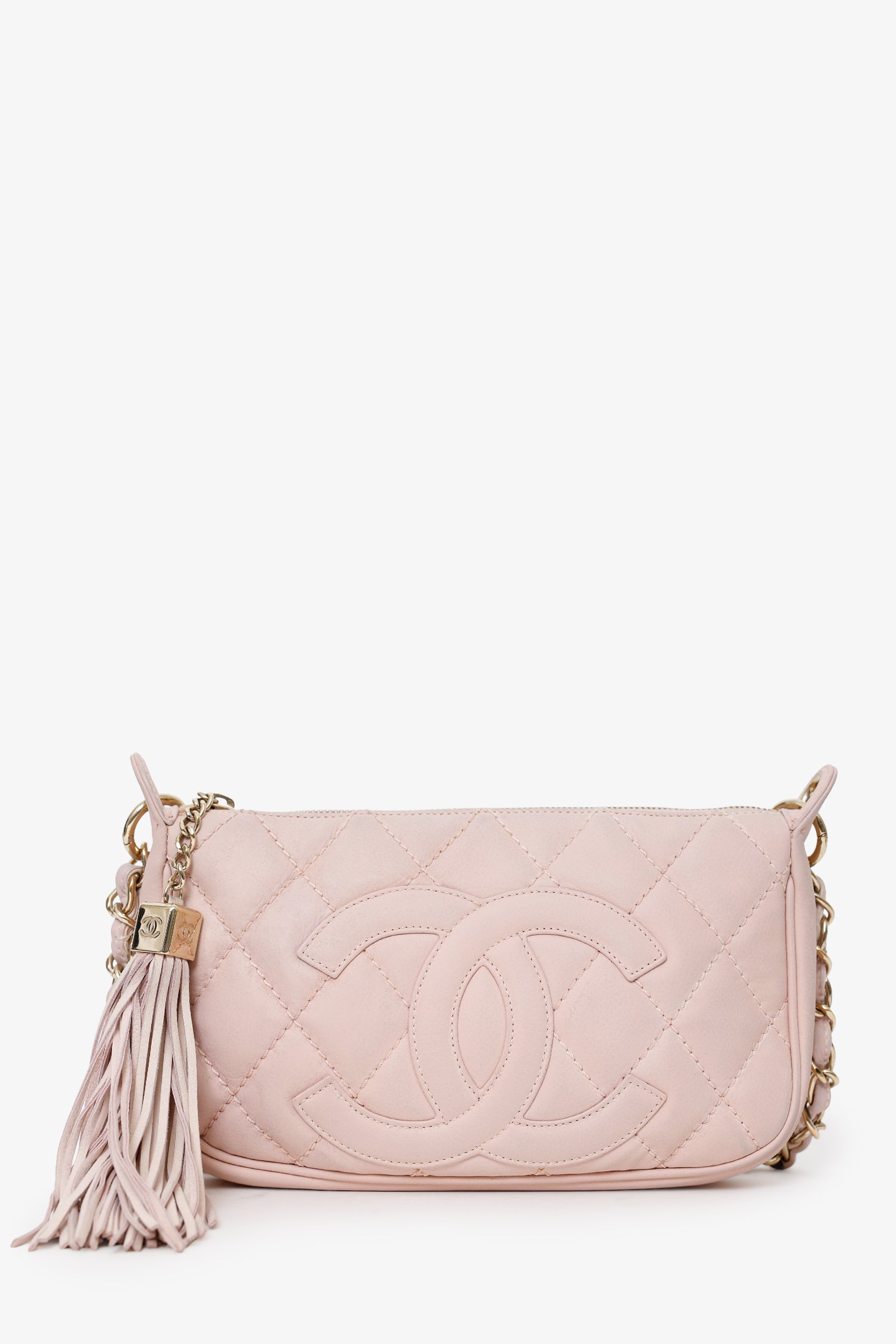 Pre-Loved Chanel™ 2004-05 Pink Quilted Leather Tassel Timeless