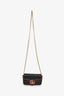 Gucci Black/Red Quilted Leather Torchon Marmont Super Mini Crossbody Bag