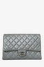 Pre-Loved Chanel™ Grey Metallic Quilted Leather New Clutch With Chain