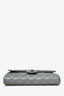 Pre-Loved Chanel™ Grey Metallic Quilted Leather New Clutch With Chain