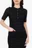 Pre-Loved Chanel™ 2017 Black/Gold Glitter Tweed Short Sleeve Dress Size 34