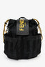 Fendi Black/Yellow Nylon/Leather Pequin Drawstring Backpack