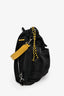 Fendi Black/Yellow Nylon/Leather Pequin Drawstring Backpack
