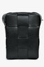 Bottega Veneta Black Intrecciato Leather Cassette Phone Pouch