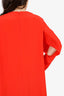Balenciaga Red Silk Long Sleeve Dress Size 40