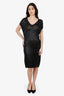 Balenciaga Black Glossy Knit Sleeveless Dress Size 44