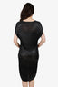 Balenciaga Black Glossy Knit Sleeveless Dress Size 44