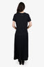 Maison Margiela Black Cotton Short Sleeve Midi Dress With Pleated Skirt Size XL