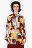 Dries Van Noten Oversized Silk Shirt In Geometric Print Size L Mens