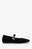 Hermès Black Velvet Jane Ballet Flat Size 37.5