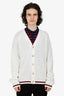 Gucci 2024 White Sylvie Web Trim Knit Cardigan Size XL Mens