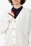 Gucci 2024 White Sylvie Web Trim Knit Cardigan Size XL Mens