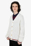 Gucci 2024 White Sylvie Web Trim Knit Cardigan Size XL Mens