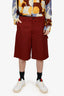 Gucci Burgundy GG Monogram Shorts Size 44 Mens