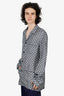 Gucci Blue Silk GG Monogram Pajama Shirt Size 48 Mens