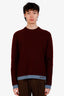 Gucci Burgundy Wool Intarsia Sweater Size L Mens