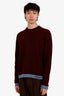 Gucci Burgundy Wool Intarsia Sweater Size L Mens