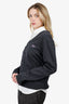 Gucci 2024 Grey/Pink Wool Logo Embroidered Wool Cardigan Size M Mens