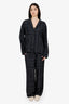 Toteme Black Monogram Silk Pyjama Top + Pant Set Size 40
