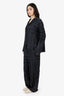 Toteme Black Monogram Silk Pyjama Top + Pant Set Size 40