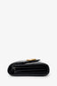 Gucci Black Leather Chevron GG Marmont Wallet on Chain