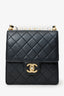 Pre-Loved Chanel™  2019-20 Black Quilted Goatskin Mini Chic Pearls Flap Bag