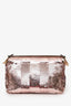Fendi Pink Sequin FF Mini Baguette Bag With Strap