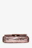 Fendi Pink Sequin FF Mini Baguette Bag With Strap
