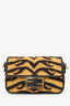 Fendi 2021 Tiger Embroidered Canvas Baguette Bag
