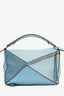 Loewe Blue Tricolour Calfskin Medium Puzzle Bag