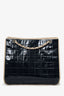 Pre-Loved Chanel™ 2006-08 Navy Patent Leather Chocolate Bar Tote Bag