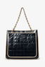 Pre-Loved Chanel™ 2006-08 Navy Patent Leather Chocolate Bar Tote Bag